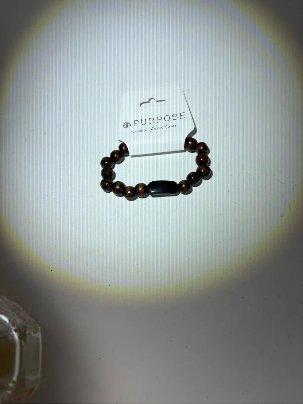 Purpose Wood Bead Bracelet with Black Accent